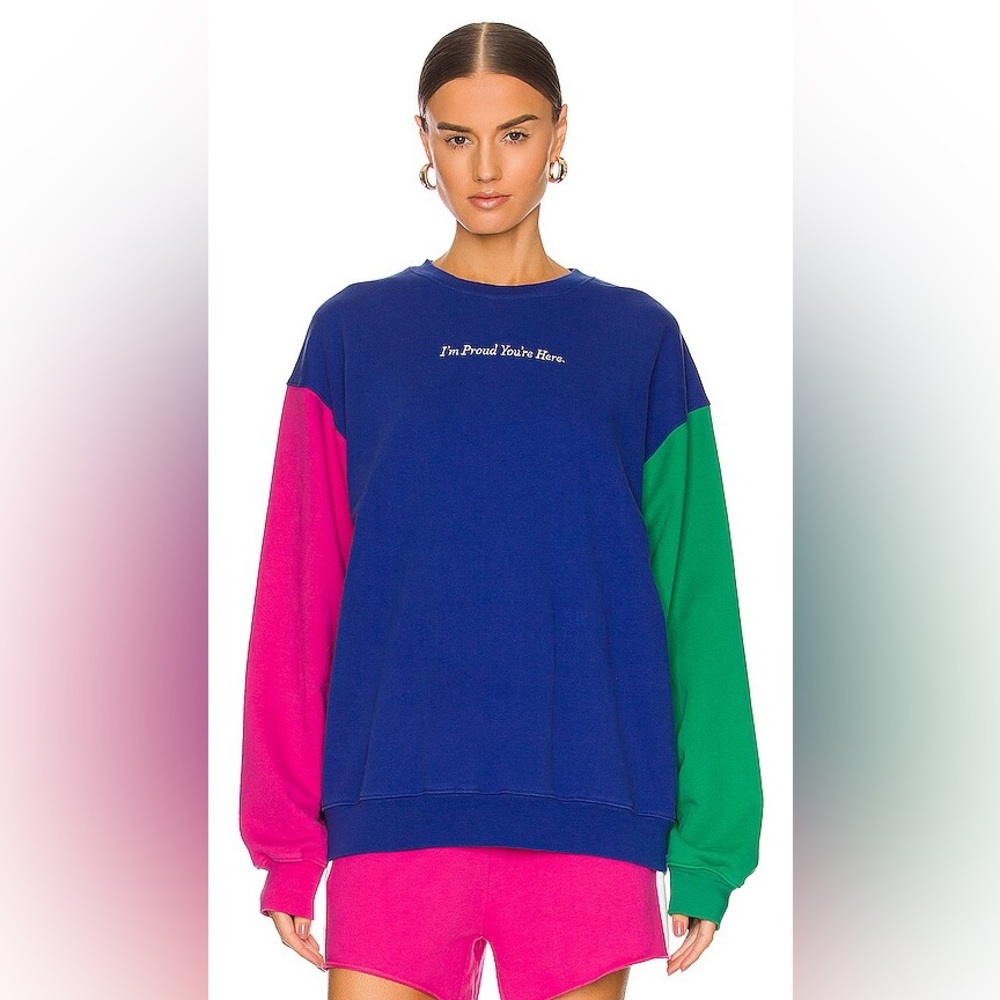 Mayfair I’m proud you’re here colorblock crewneck
